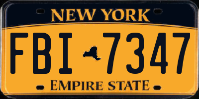NY license plate FBI7347