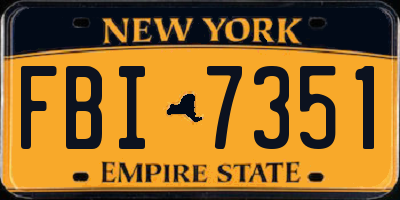 NY license plate FBI7351