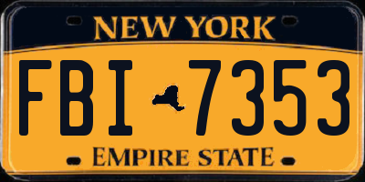 NY license plate FBI7353