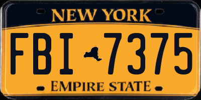 NY license plate FBI7375