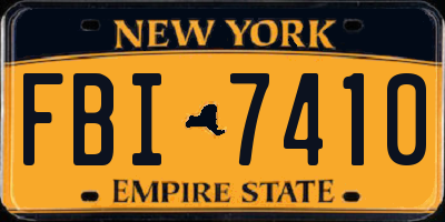 NY license plate FBI7410