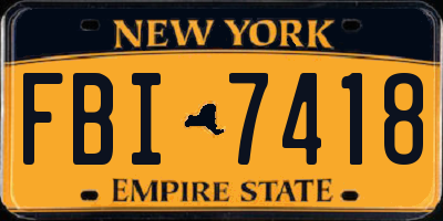NY license plate FBI7418