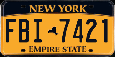 NY license plate FBI7421