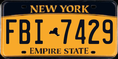 NY license plate FBI7429