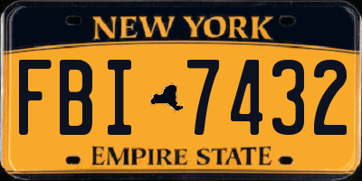 NY license plate FBI7432