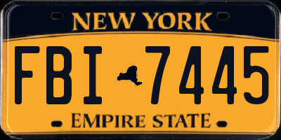 NY license plate FBI7445