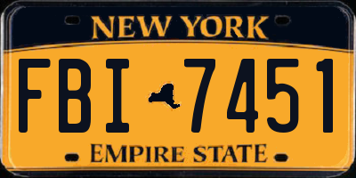 NY license plate FBI7451