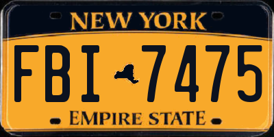 NY license plate FBI7475