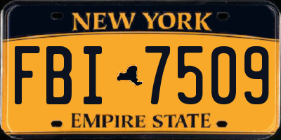 NY license plate FBI7509
