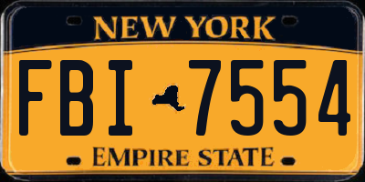 NY license plate FBI7554