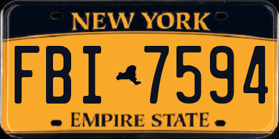 NY license plate FBI7594