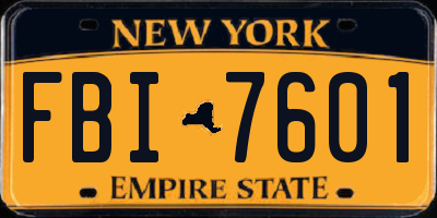 NY license plate FBI7601