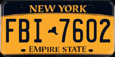 NY license plate FBI7602