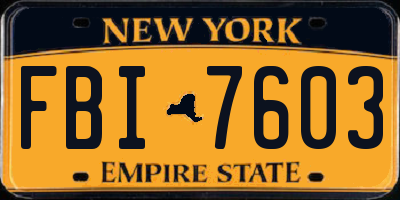 NY license plate FBI7603