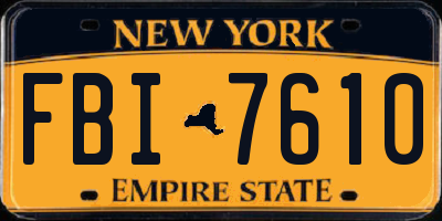 NY license plate FBI7610