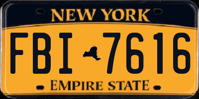NY license plate FBI7616