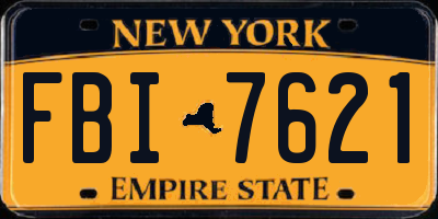 NY license plate FBI7621