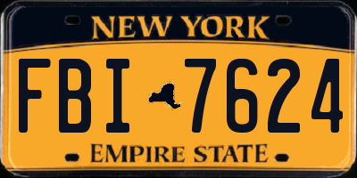 NY license plate FBI7624