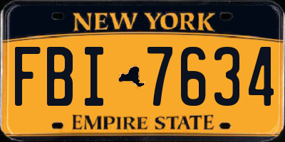 NY license plate FBI7634