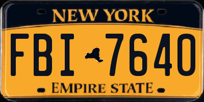 NY license plate FBI7640