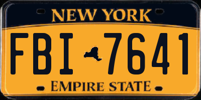 NY license plate FBI7641