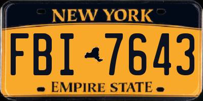 NY license plate FBI7643