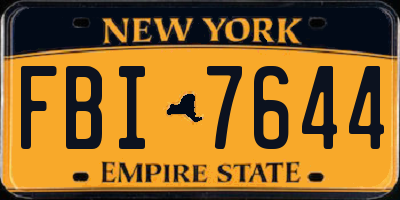 NY license plate FBI7644