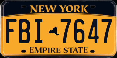 NY license plate FBI7647
