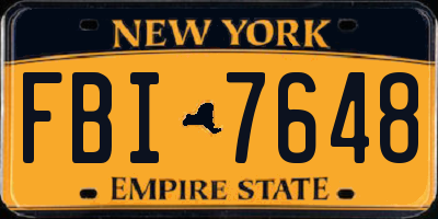 NY license plate FBI7648