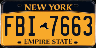 NY license plate FBI7663