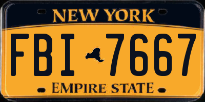 NY license plate FBI7667