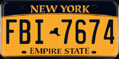 NY license plate FBI7674