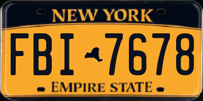 NY license plate FBI7678