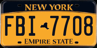 NY license plate FBI7708