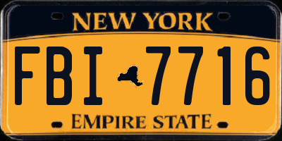 NY license plate FBI7716