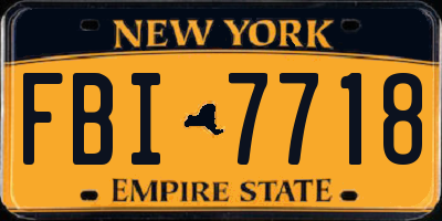 NY license plate FBI7718