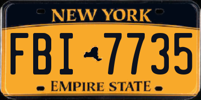 NY license plate FBI7735