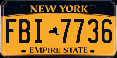 NY license plate FBI7736