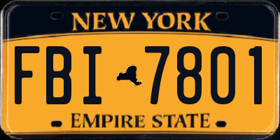 NY license plate FBI7801