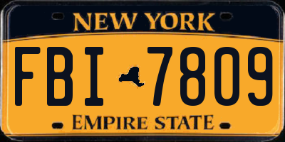 NY license plate FBI7809