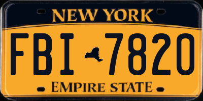 NY license plate FBI7820