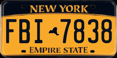 NY license plate FBI7838