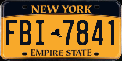 NY license plate FBI7841