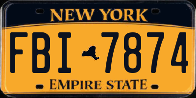 NY license plate FBI7874