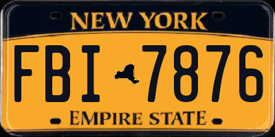 NY license plate FBI7876