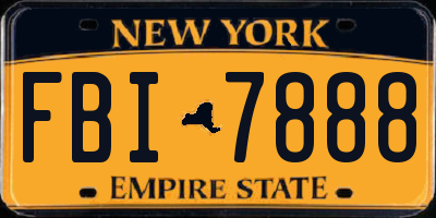 NY license plate FBI7888