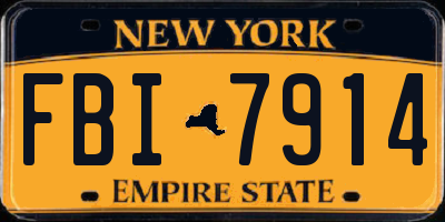 NY license plate FBI7914