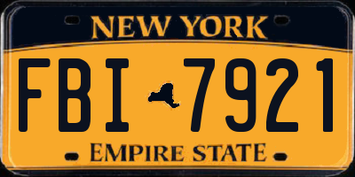 NY license plate FBI7921