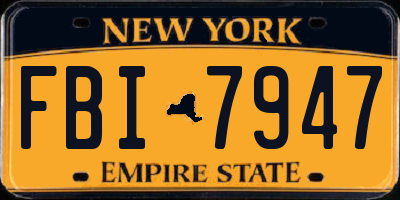 NY license plate FBI7947