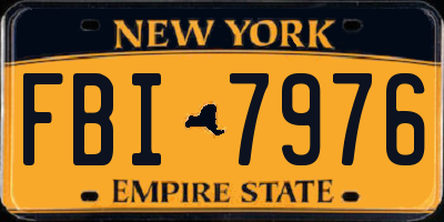 NY license plate FBI7976